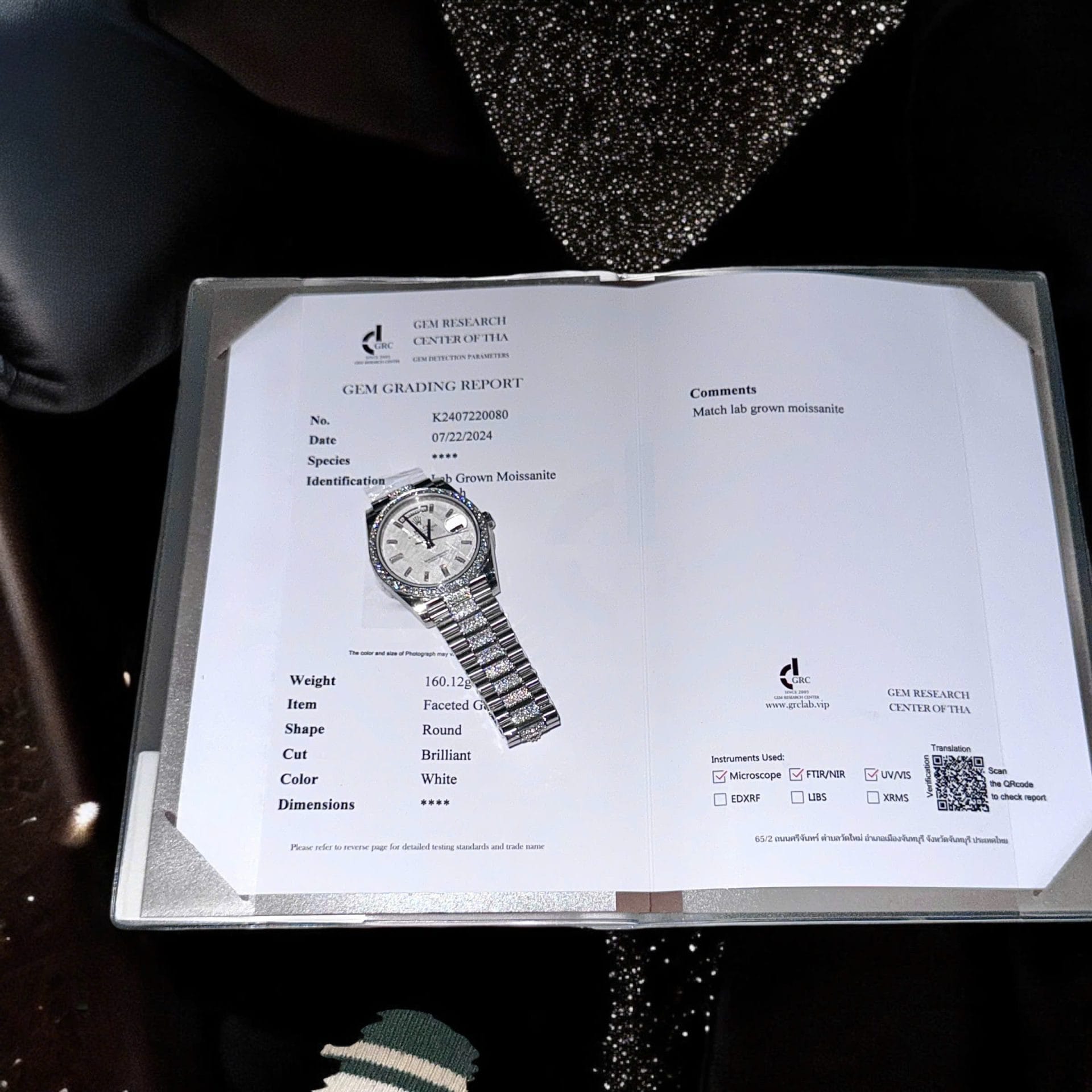 Rolex Day-Date Super Clone Watch Meteorite Dial Moissanite Diamonds Custom 40mm - Image 2