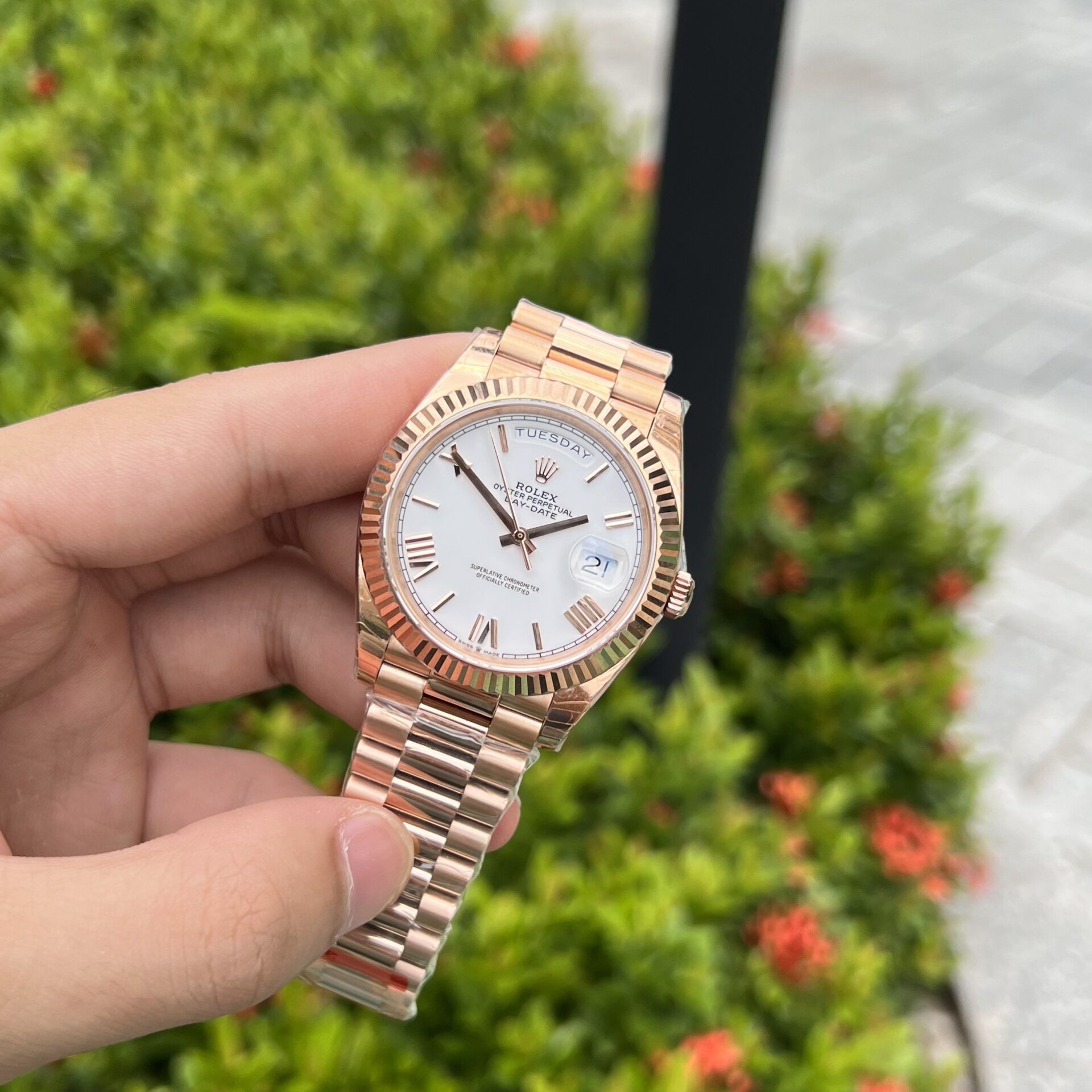 Rolex Day-Date Rose Gold Best Super Clone Watch White Dial 40mm - Image 2