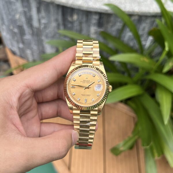 Dong Ho Rolex Day Date Vang Champagne Fake May Thuy Sy 40mm 1 1