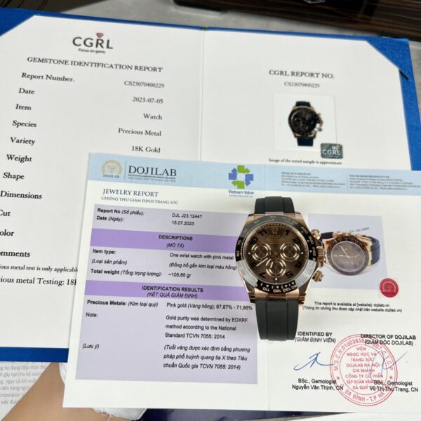 Dong Ho Rolex Daytona 116515LN Boc Vang Hong Replica 11 40mm 1 1