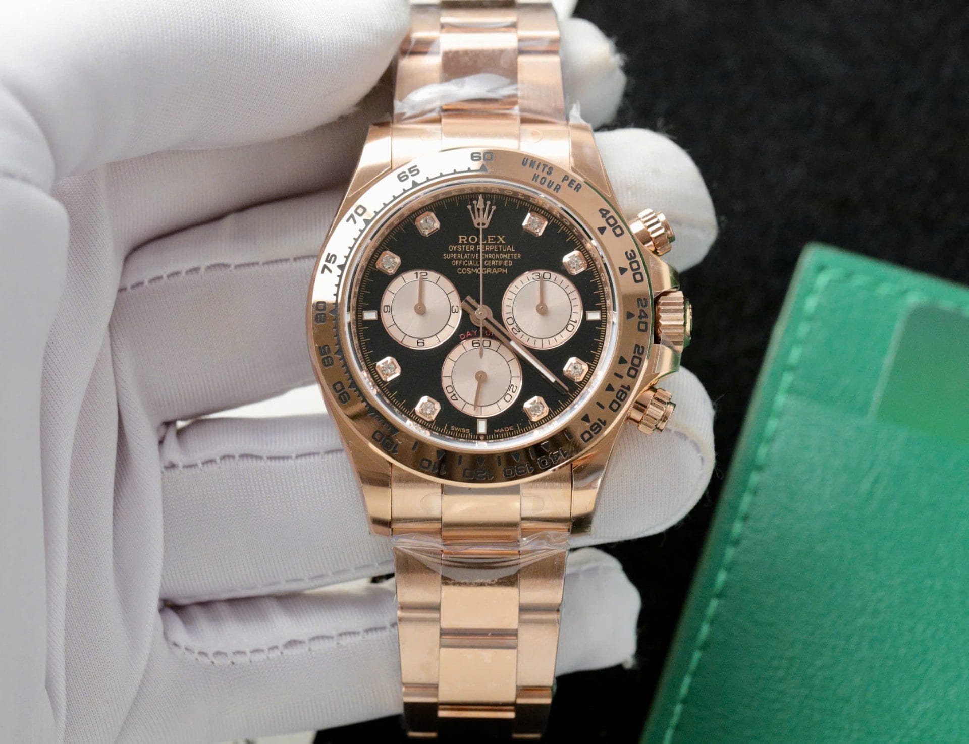 Rolex Daytona 126505 Rose Gold Super Clone Watch Black Dial 40mm