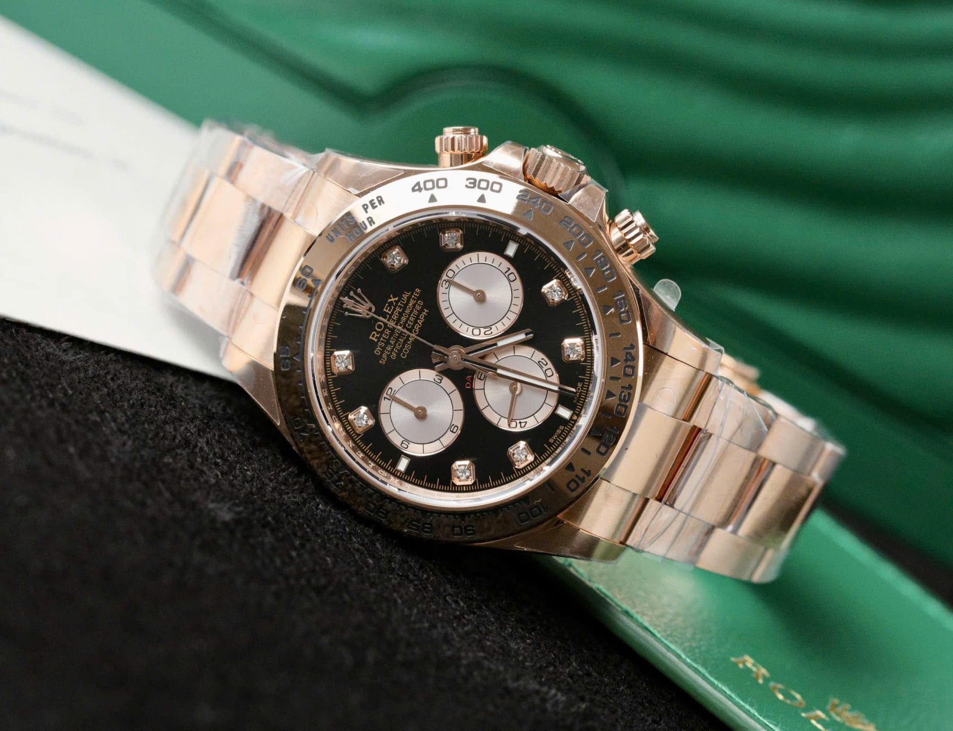 Rolex Daytona 126505 Rose Gold Super Clone Watch Black Dial 40mm - Image 3