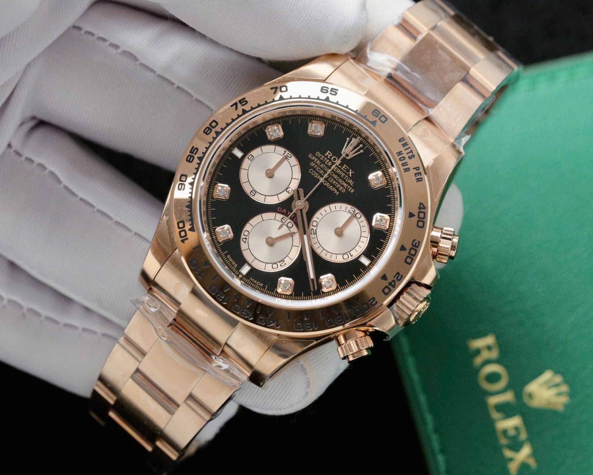 Rolex Daytona 126505 Rose Gold Super Clone Watch Black Dial 40mm - Image 4