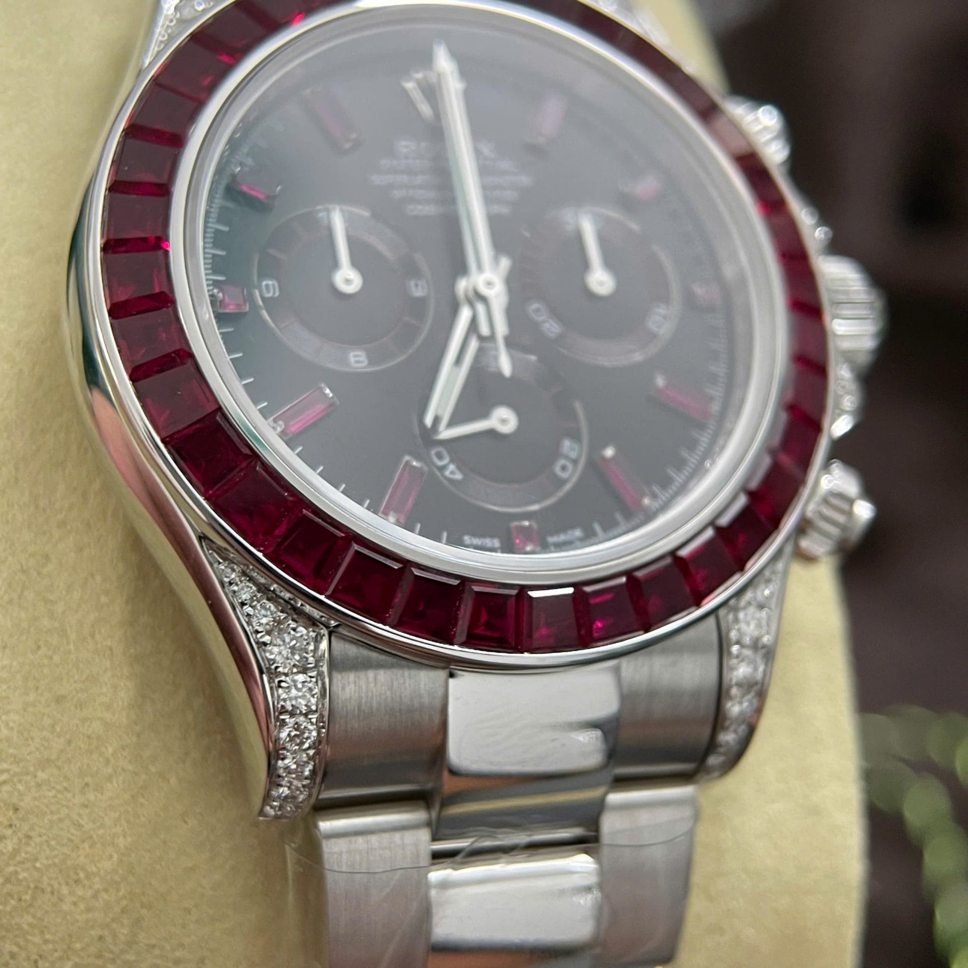 Rolex Daytona 126599TRU Super Clone Watch 18K Solid Gold + Natural Ruby + Natural Diamonds Custom 40mm - Image 5