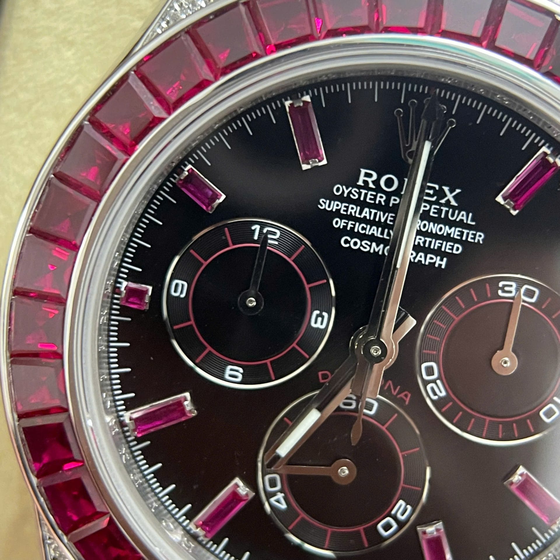 Rolex Daytona 126599TRU Super Clone Watch 18K Solid Gold + Natural Ruby + Natural Diamonds Custom 40mm - Image 3