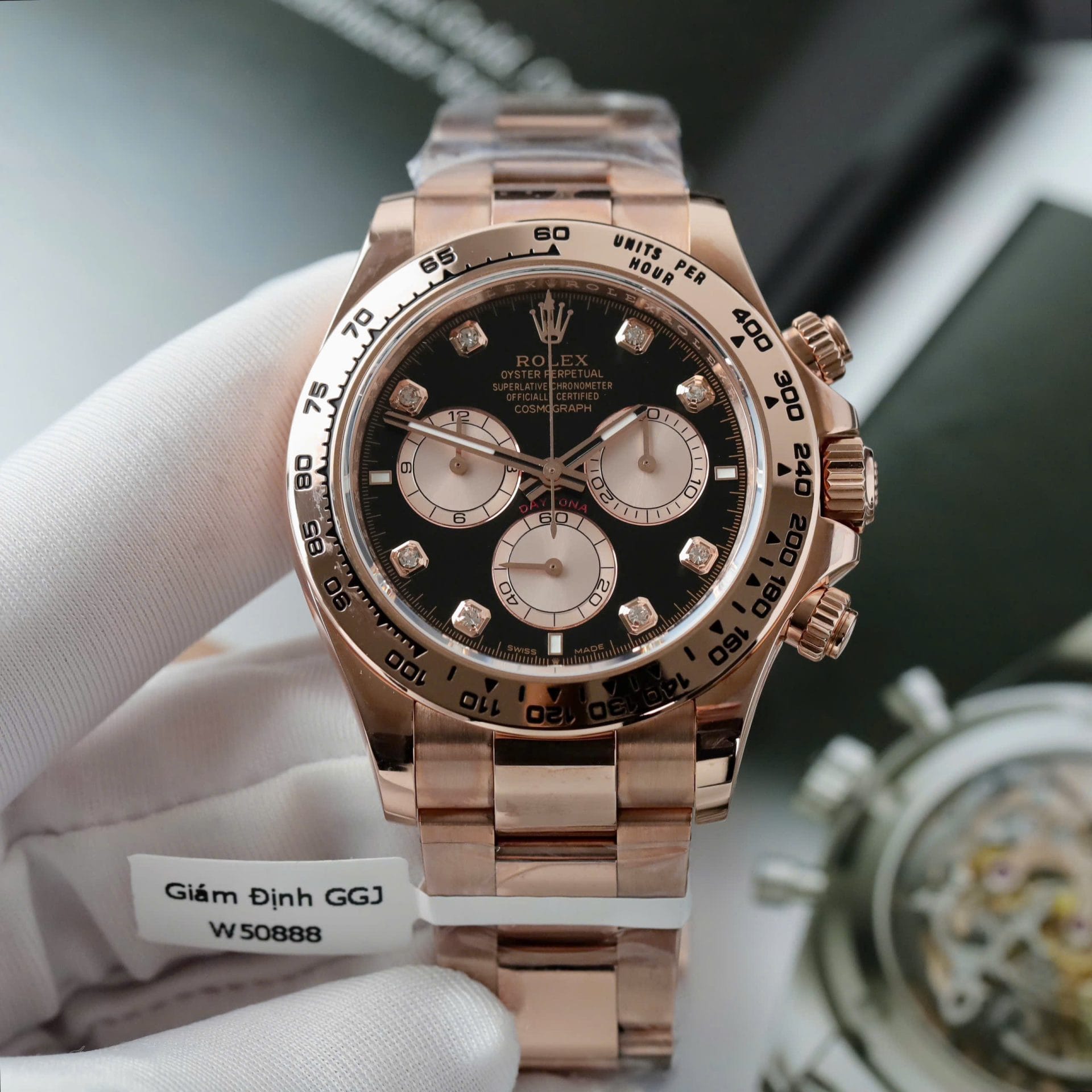 Rolex Daytona Super Clone Watch Custom Gold Wrapped 18K + Movement Calibre 4131 40mm - Image 2
