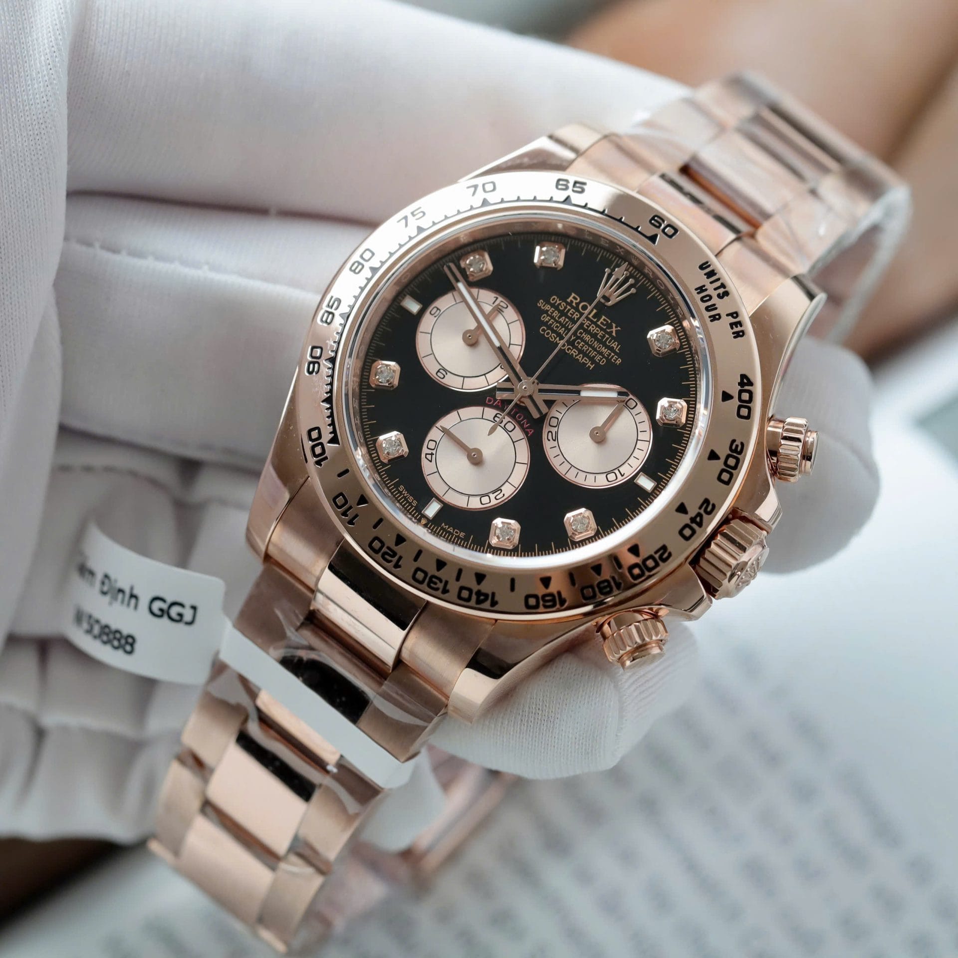 Rolex Daytona Super Clone Watch Custom Gold Wrapped 18K + Movement Calibre 4131 40mm - Image 3
