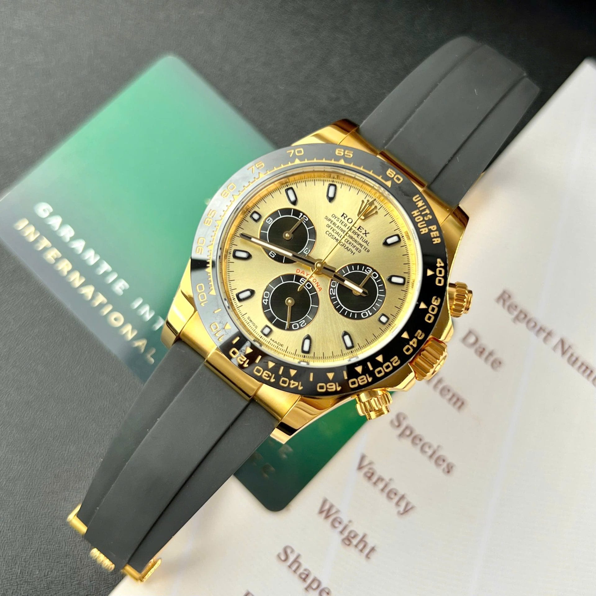 Rolex Daytona Super Clone Watch Gold Wrapped Custom 40mm - Image 2