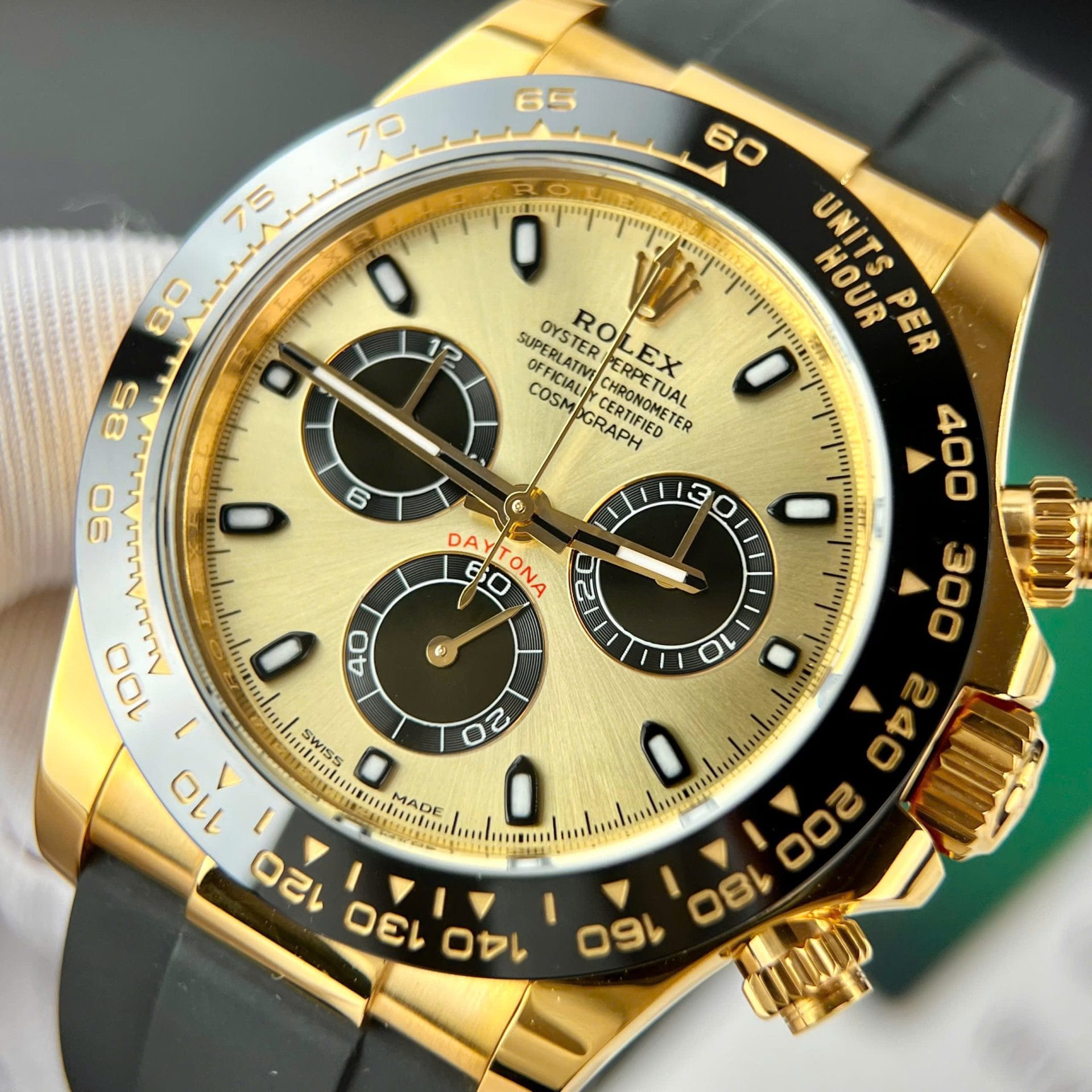 Rolex Daytona Super Clone Watch Gold Wrapped Custom 40mm - Image 5