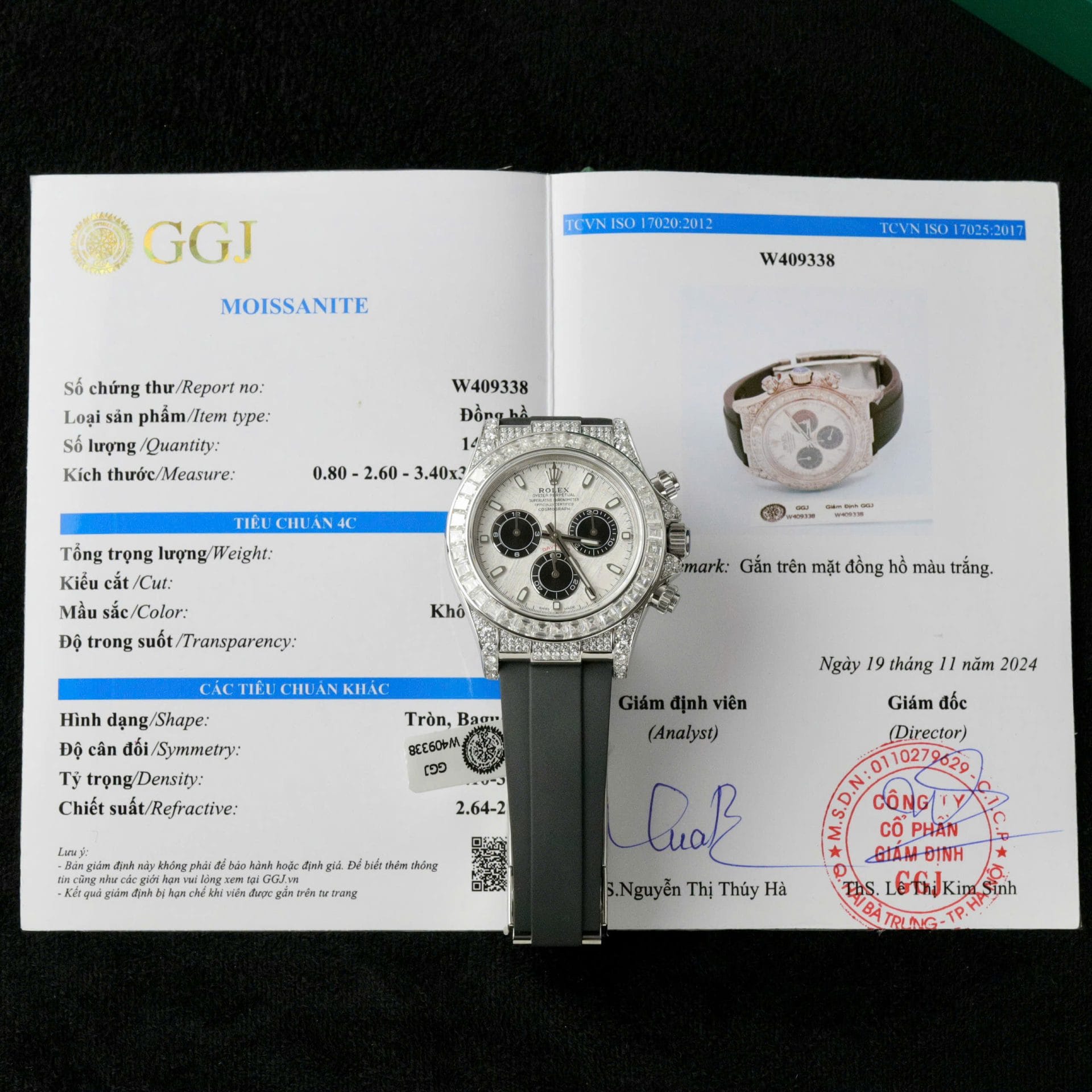 Rolex Daytona Super Clone Watch Dial Meteorite Custom Diamonds Moissanite Baguette 40mm