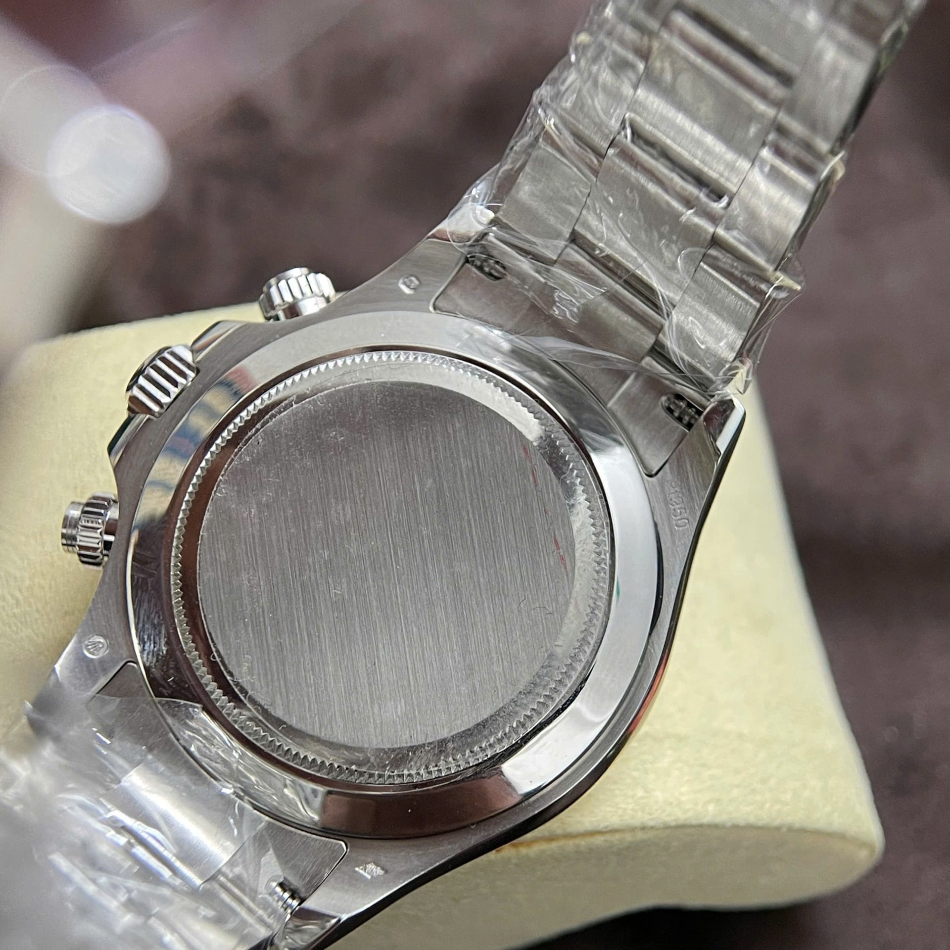 Rolex Daytona Super Clone Watch Custom 18K Solid White Gold Baguette Diamonds 40mm - Image 9