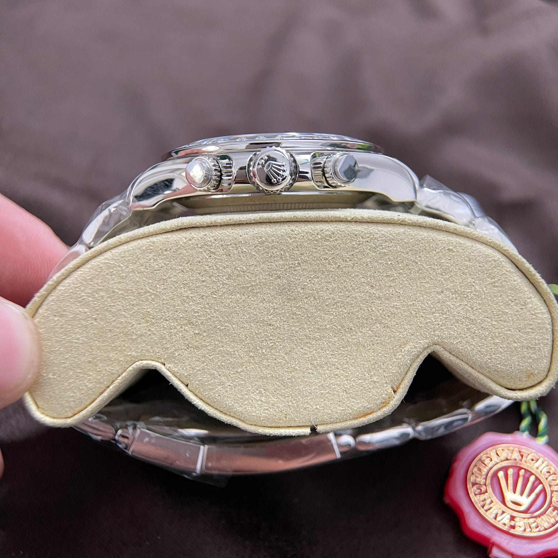 Rolex Daytona Super Clone Watch Custom 18K Solid White Gold Baguette Diamonds 40mm - Image 7