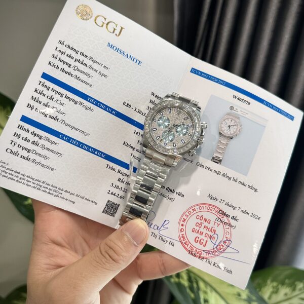 Dong Ho Rolex Daytona Dinh Kim Cuong Moissanite Replica 11 Thuy Sy 40mm 1 1