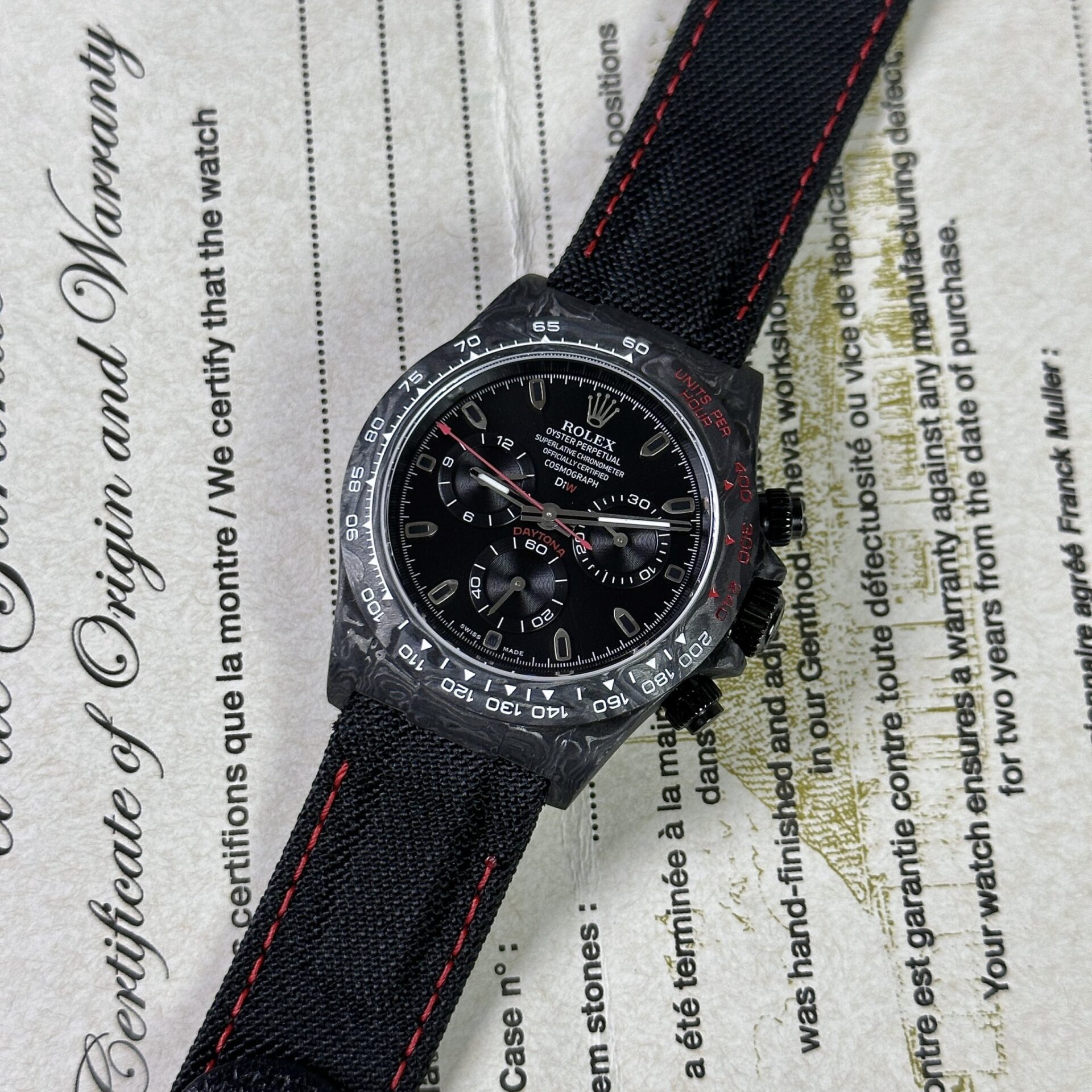 Rolex Daytona Diw Carbon Super Light Super Clone Watch 40mm - Image 3