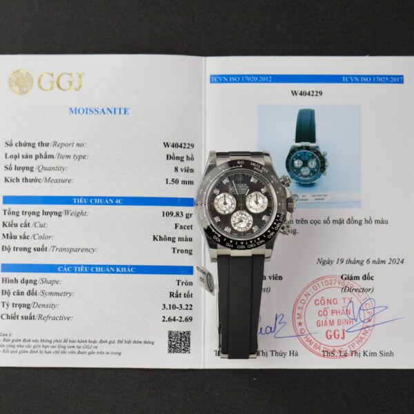 Dong Ho Rolex Daytona Mat Kham Trai Tim Coc So Moissanite Che Tac 40mm 2 1