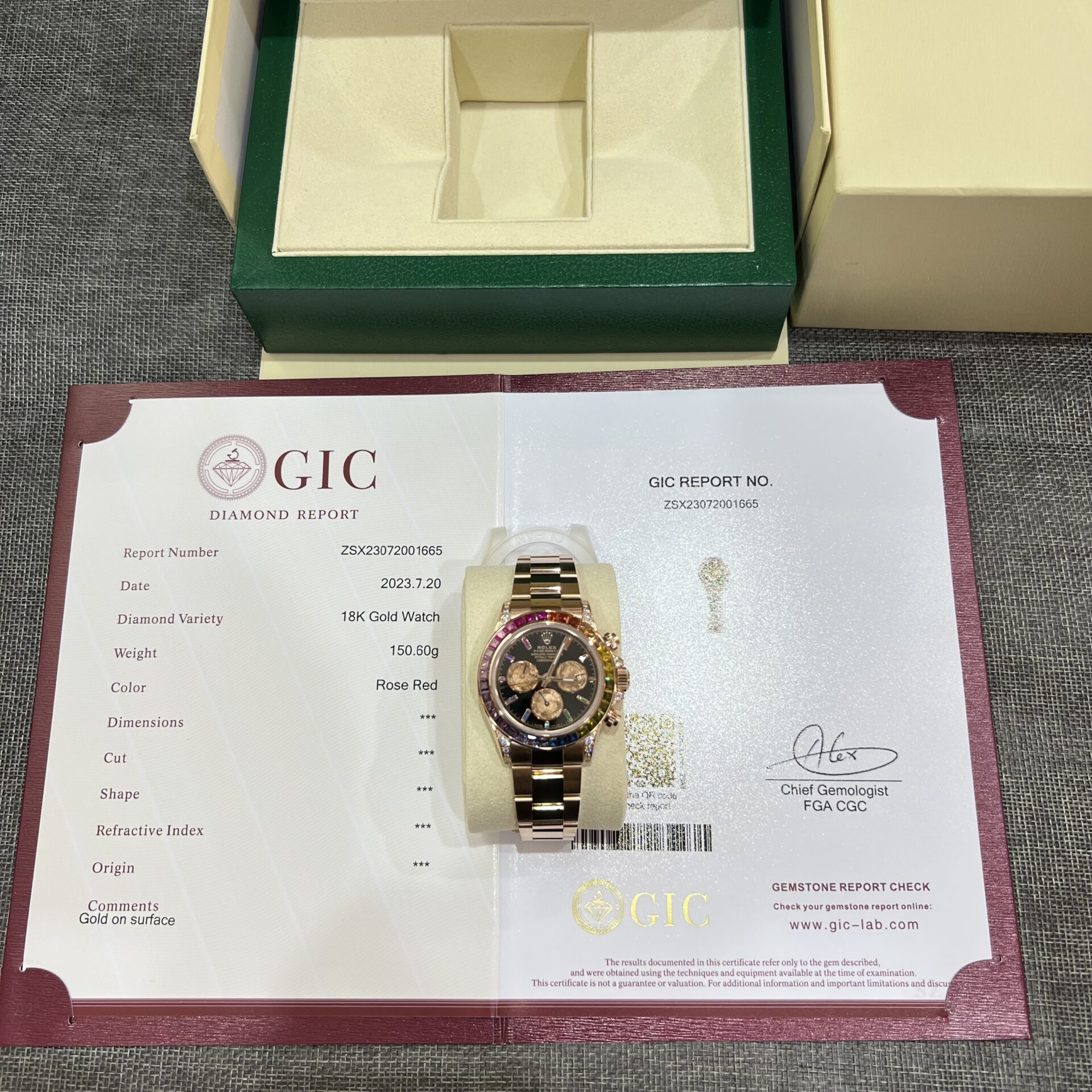 Rolex Daytona Rainbow Super Clone Watch Gold Wrapped Moissanite TW 40mm