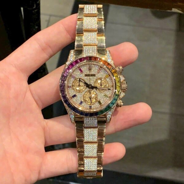 Dong Ho Rolex Daytona Rainbow Replcia 11 Dinh Full Da 40mm 1 1