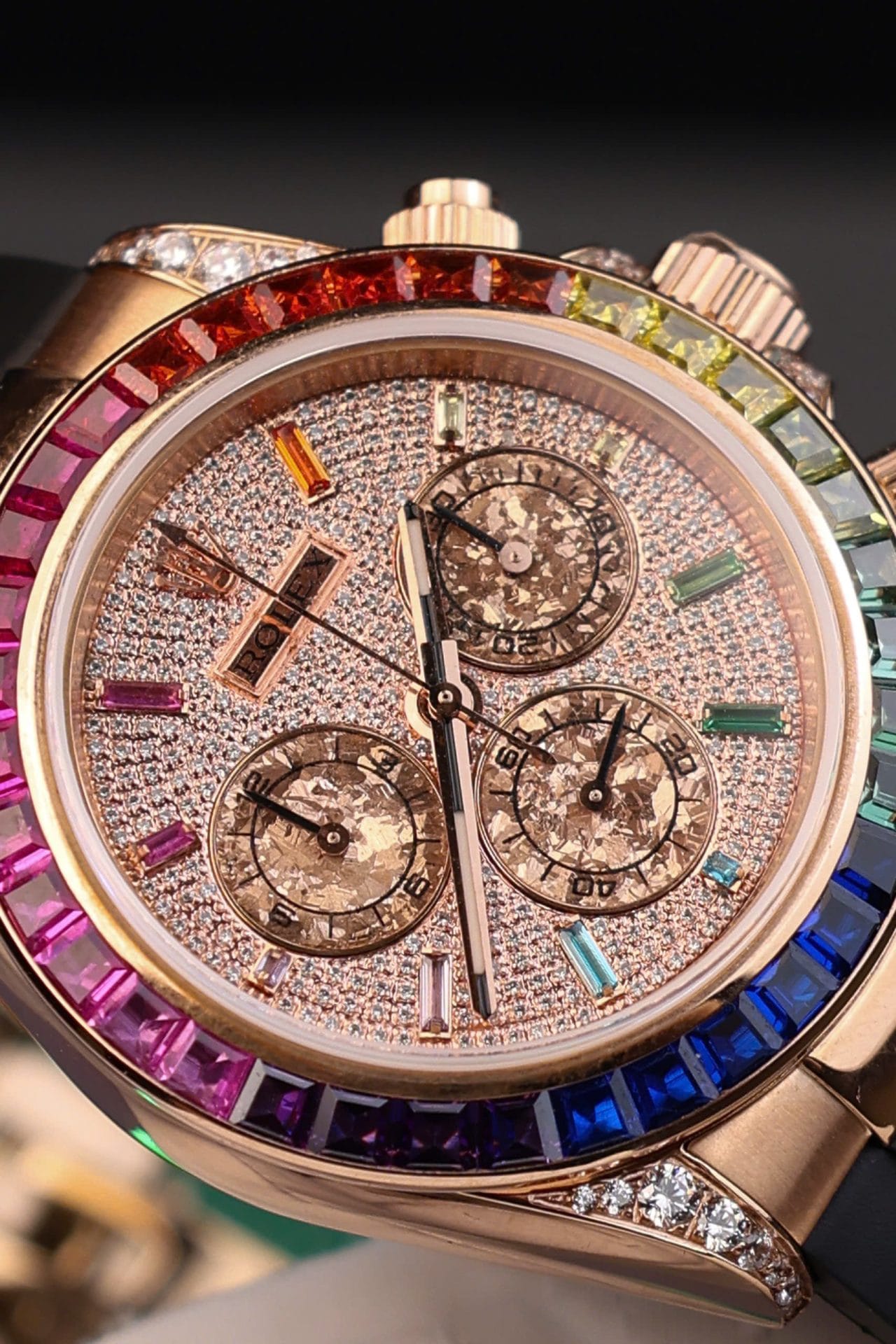 Rolex Daytona Rainbow Super Clone Watch Rubber Strap MS Factory 40mm - Image 7