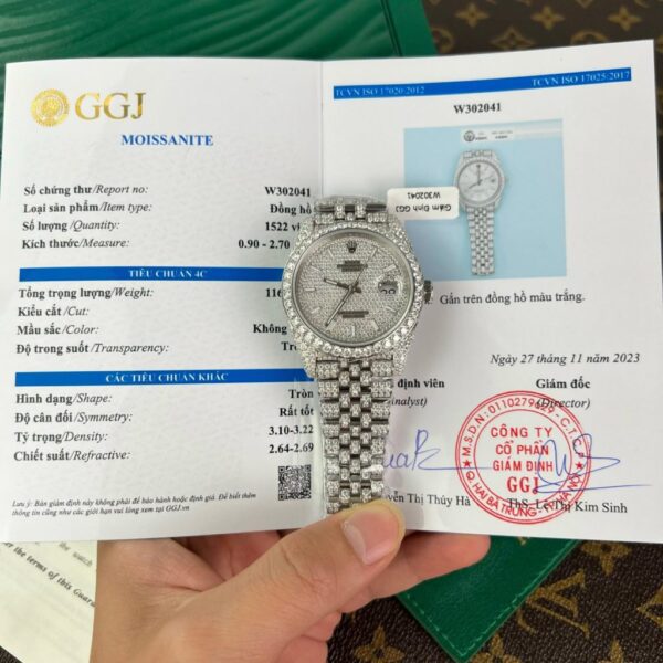 Dong Ho Rolex Dinh Full Kim Cuong Moissanite DateJust Replica 9 1