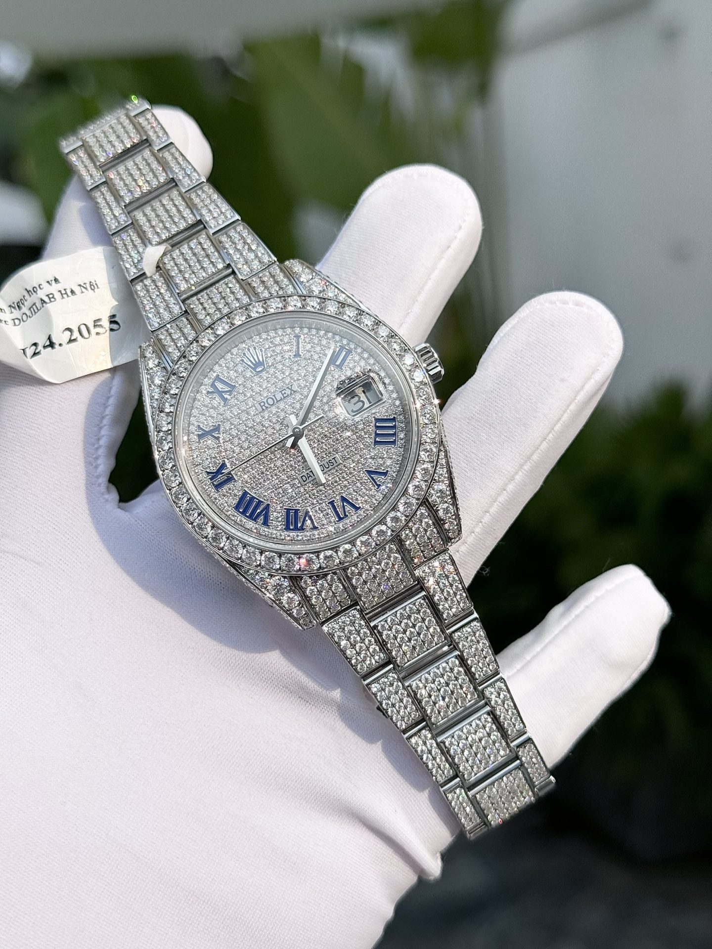 Rolex Super Clone DateJust Full Moissanite Diamonds Custom 41mm - Image 4