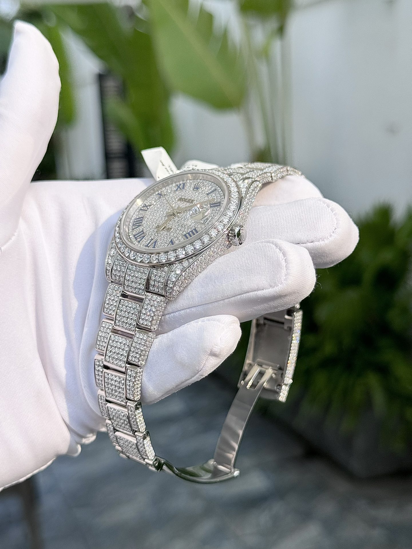 Rolex Super Clone DateJust Full Moissanite Diamonds Custom 41mm - Image 5