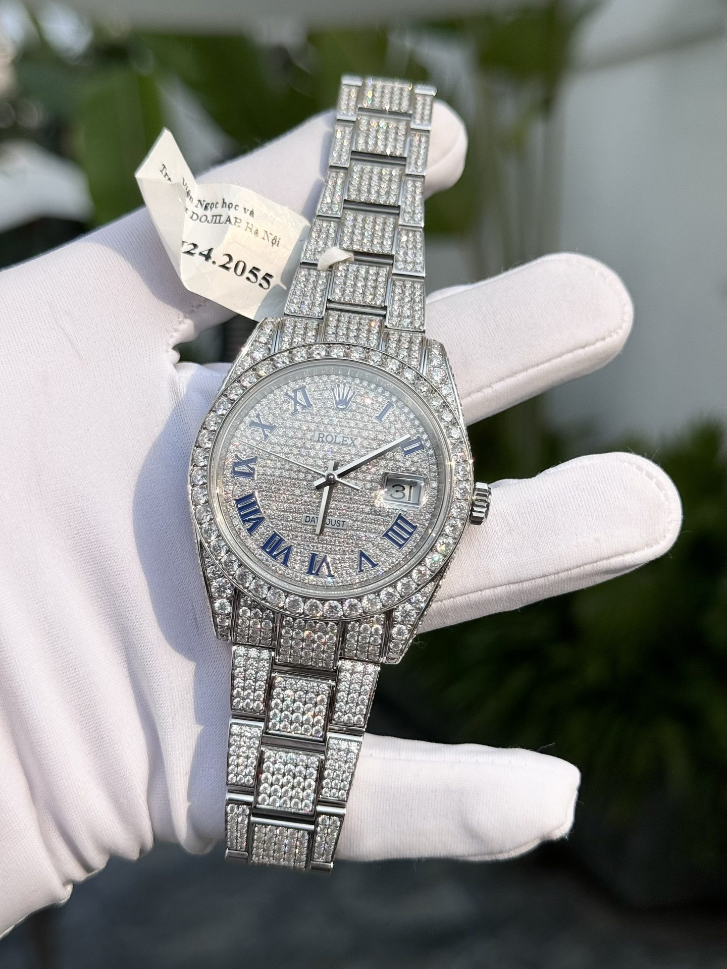 Rolex Super Clone DateJust Full Moissanite Diamonds Custom 41mm - Image 2