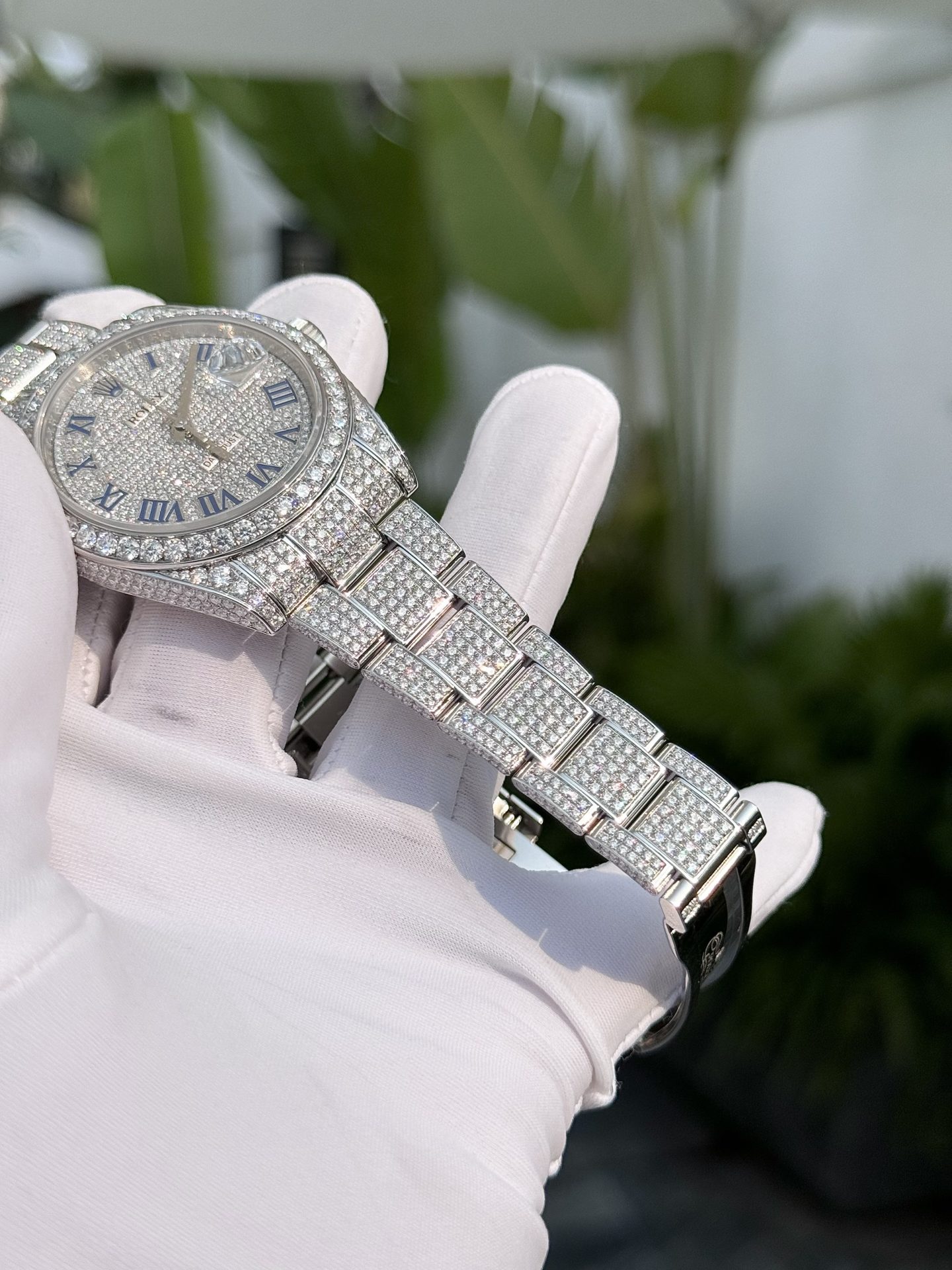 Rolex Super Clone DateJust Full Moissanite Diamonds Custom 41mm - Image 6