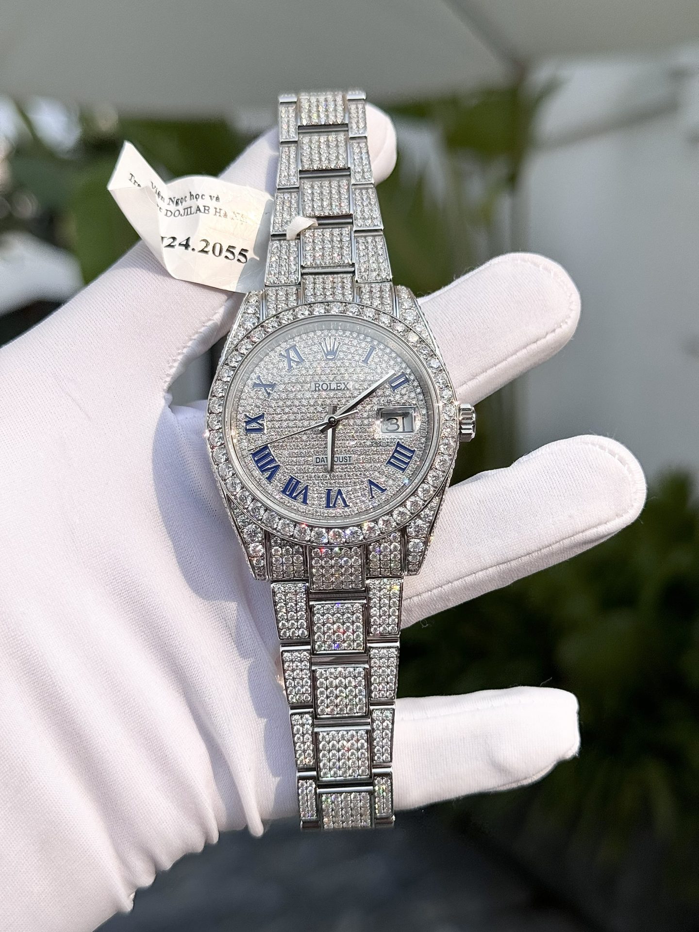 Rolex Super Clone DateJust Full Moissanite Diamonds Custom 41mm - Image 3