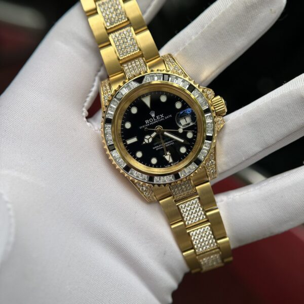 Dong Ho Rolex GMT Master II Fake 11 Dinh Full Da Mat Den 40mm 6 1