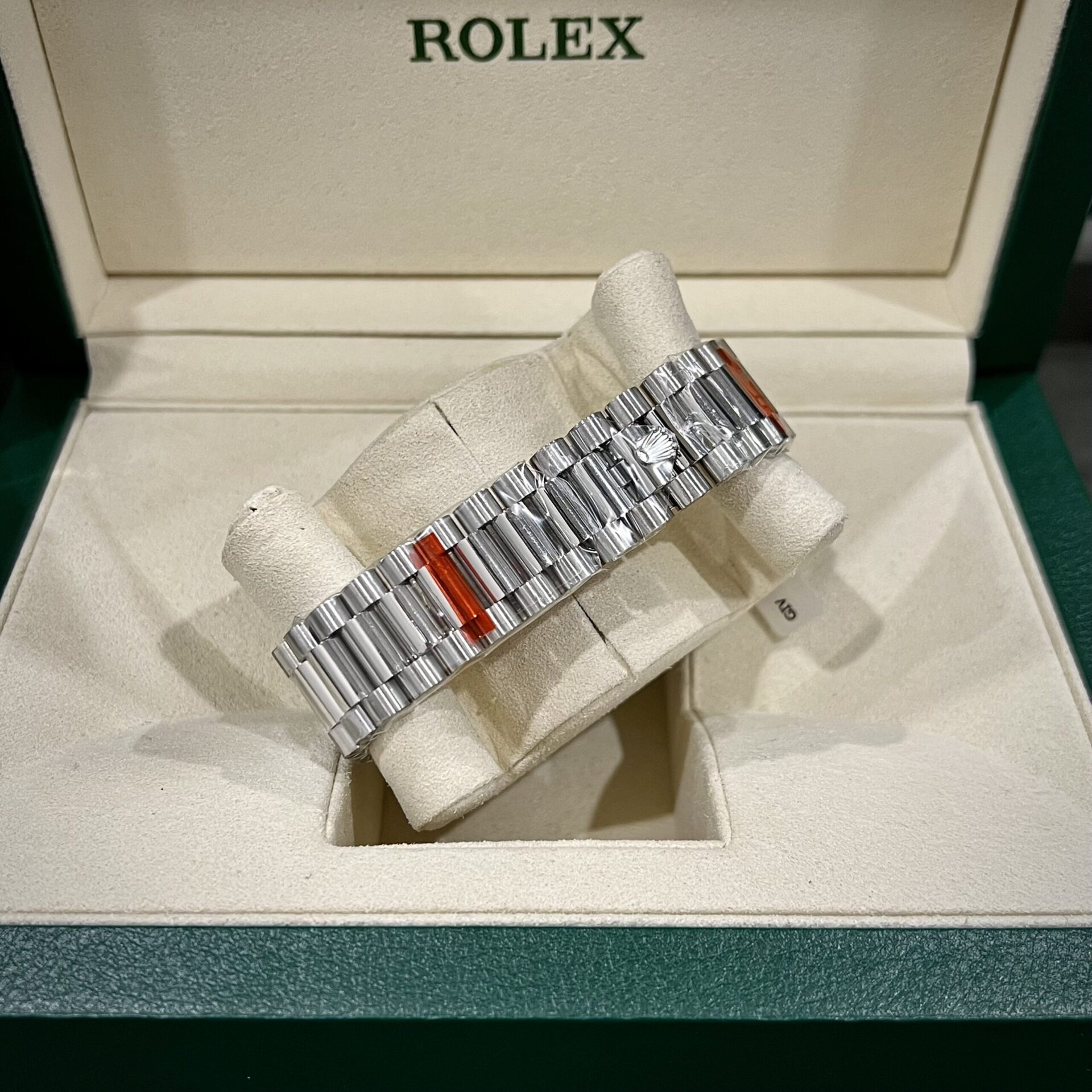 Rolex Day-Date Super Clone Watch Black Dial Custom Moissanite Diamonds 40mm - Image 6
