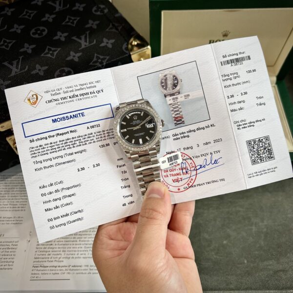 Dong Ho Rolex Nam Dinh Kim Cuong Moissanite Day Date Rep 11 40mm 3 scaled 1
