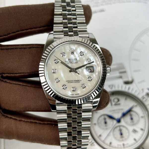 Dong Ho Rolex Nam Rep 11 Do Mat Xa Cu Coc Moissanite DateJust 41mm 4 1