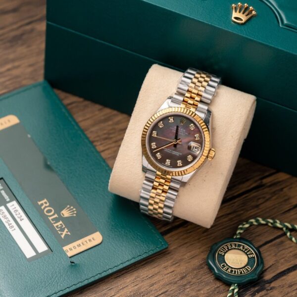 Dong Ho Rolex Nu DateJust 278273 Replica 11 Mat Xa Cu Tim 31mm 1 1