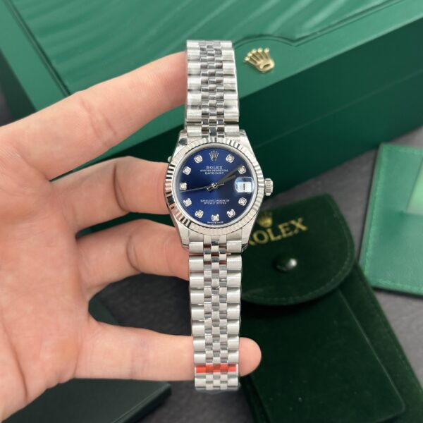 Dong Ho Rolex Nu DateJust Replica Cao Cap Mat Xanh Blue 31mm 3 1