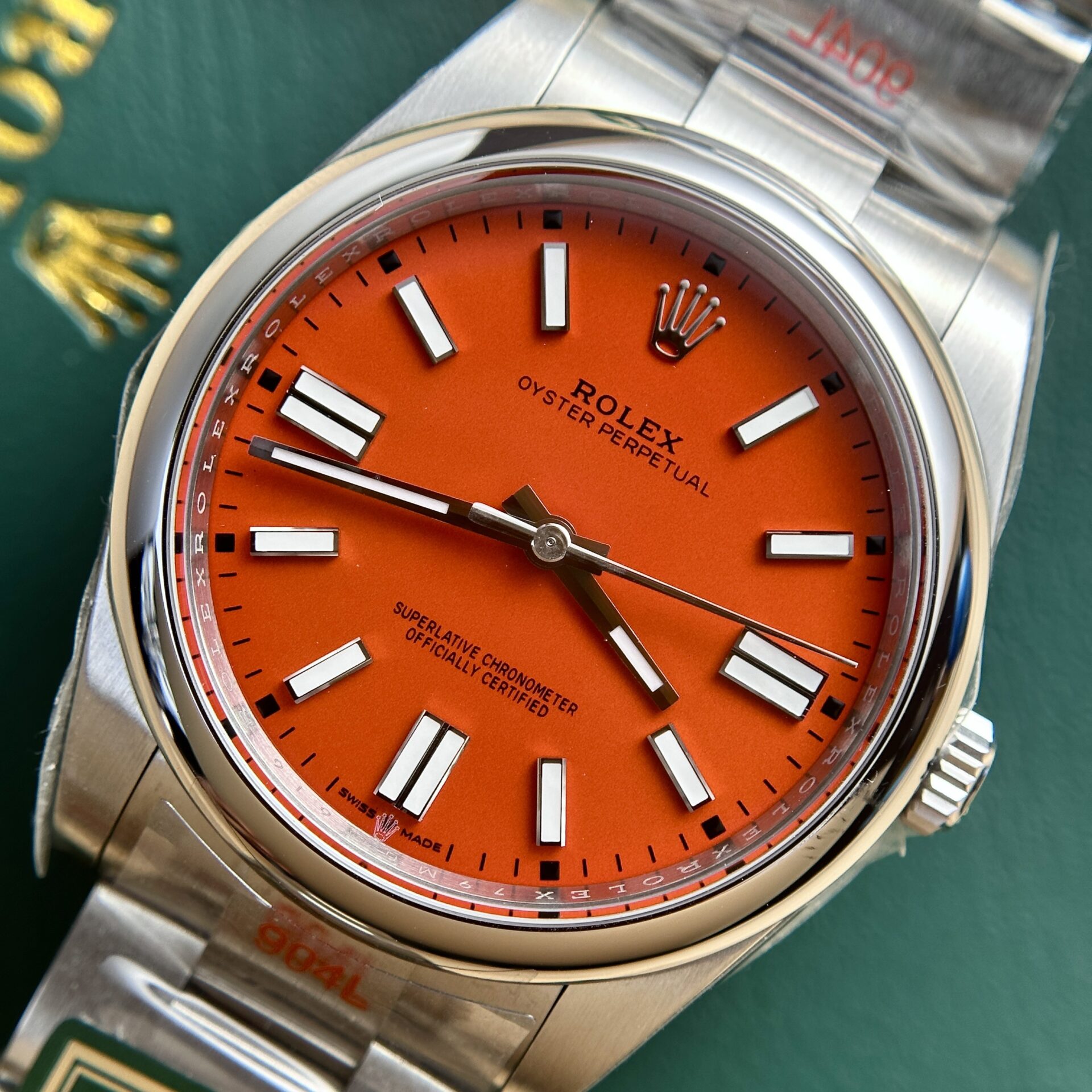 Rolex Oyster Perpetual 124300 Red Dial Oyster Strap King Factory 41mm Super Clone - Image 3