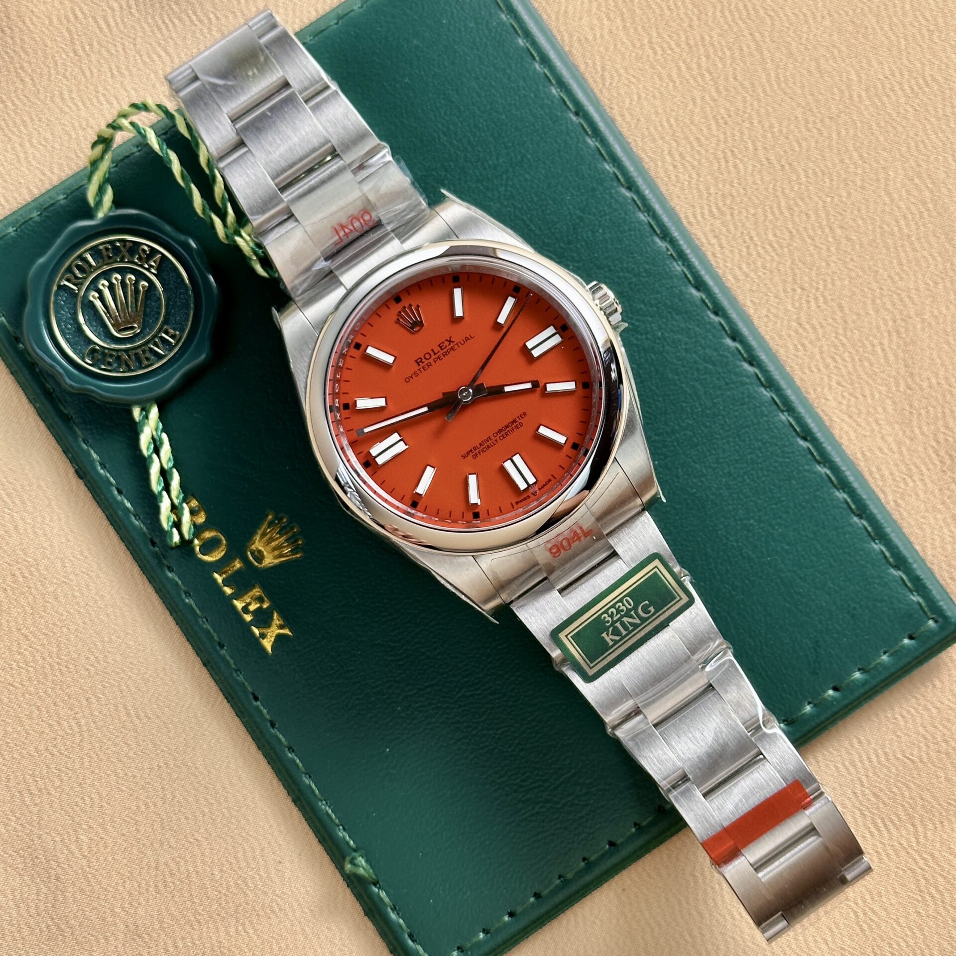 Rolex Oyster Perpetual 124300 Red Dial Oyster Strap King Factory 41mm Super Clone - Image 2