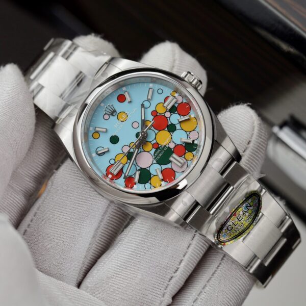 Dong Ho Rolex Oyster Perpetual Mat Xanh Bang Hoa Tiet Bong Bay 36mm 3 1