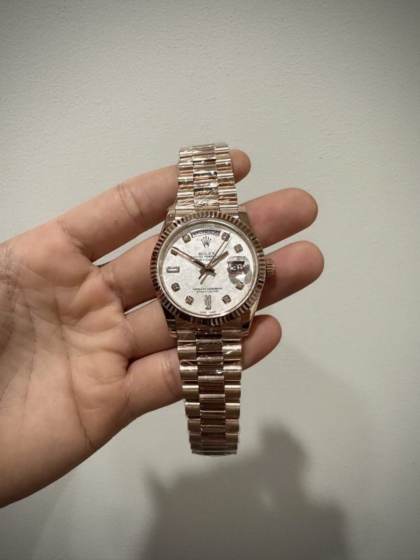 Rolex Day-Date 128235 Super Clone Watch Gold Wrapped Meteorite Dial 36mm - Image 2