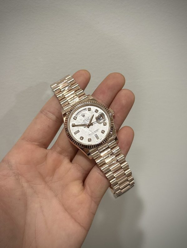 Rolex Day-Date 128235 Super Clone Watch Gold Wrapped Meteorite Dial 36mm - Image 3