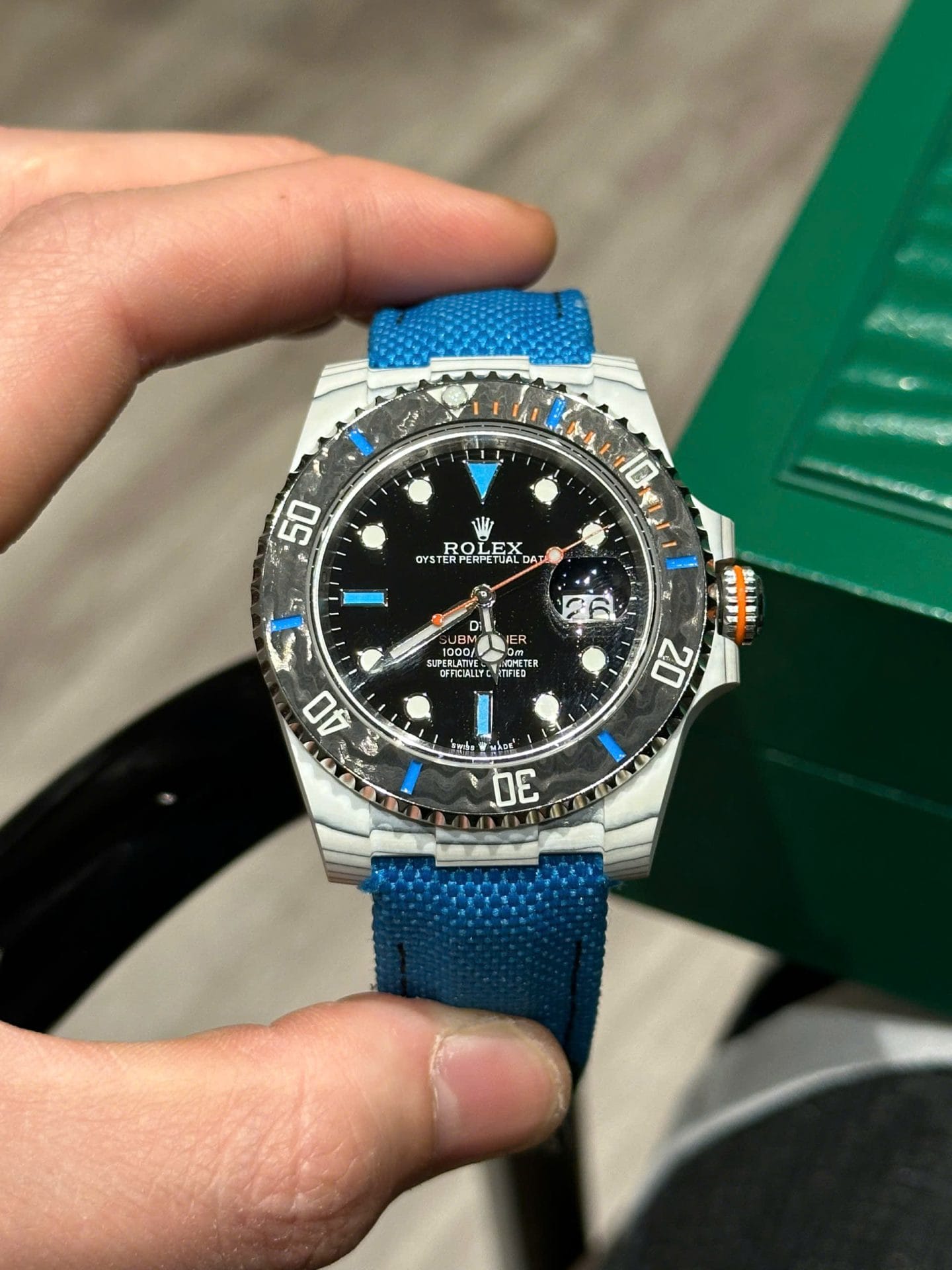Rolex Submariner DIW Carbon Super Clone Watch Black Dial 40mm