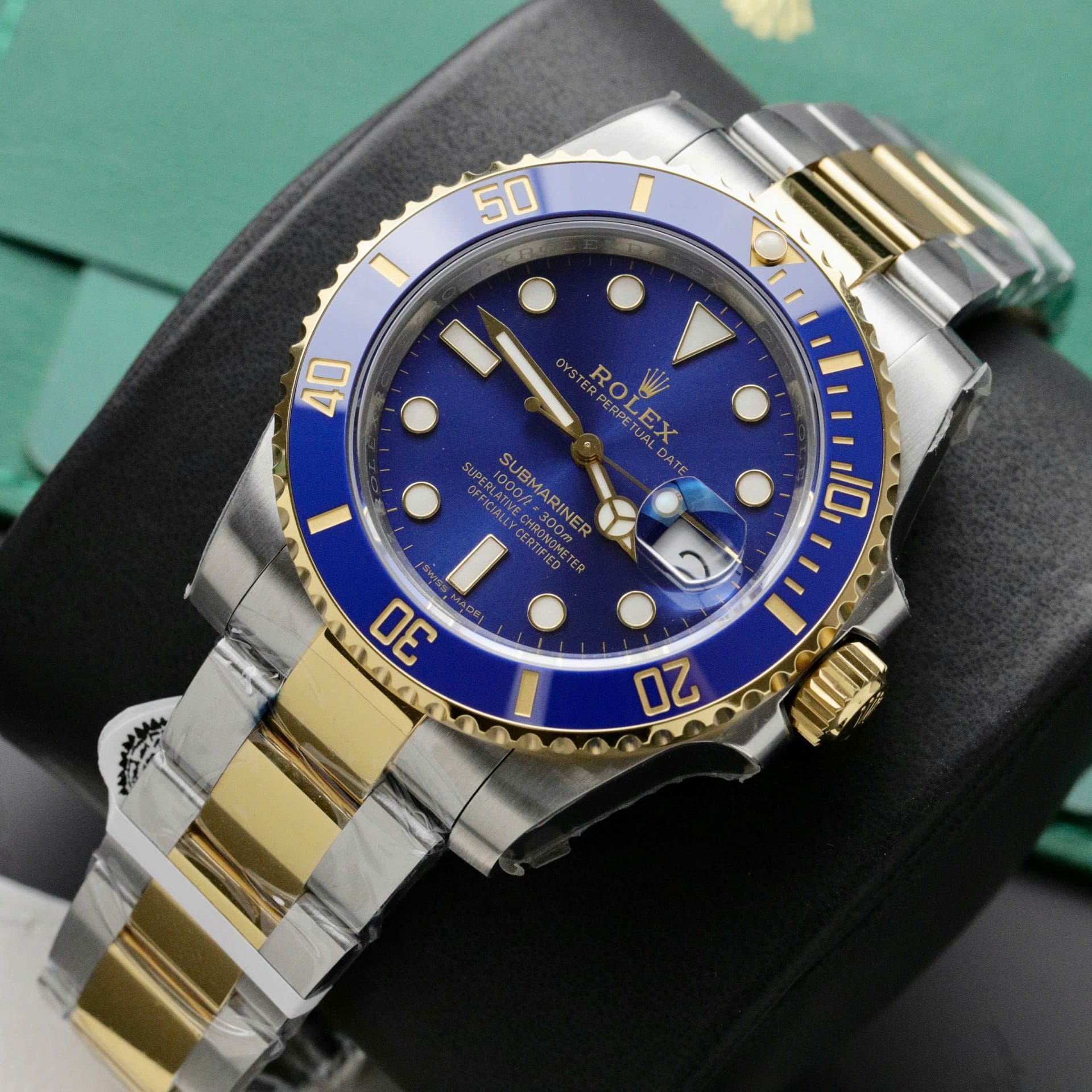 Rolex Submariner Dial Blue Super Clone Custom Gold Wrapped 40mm - Image 3