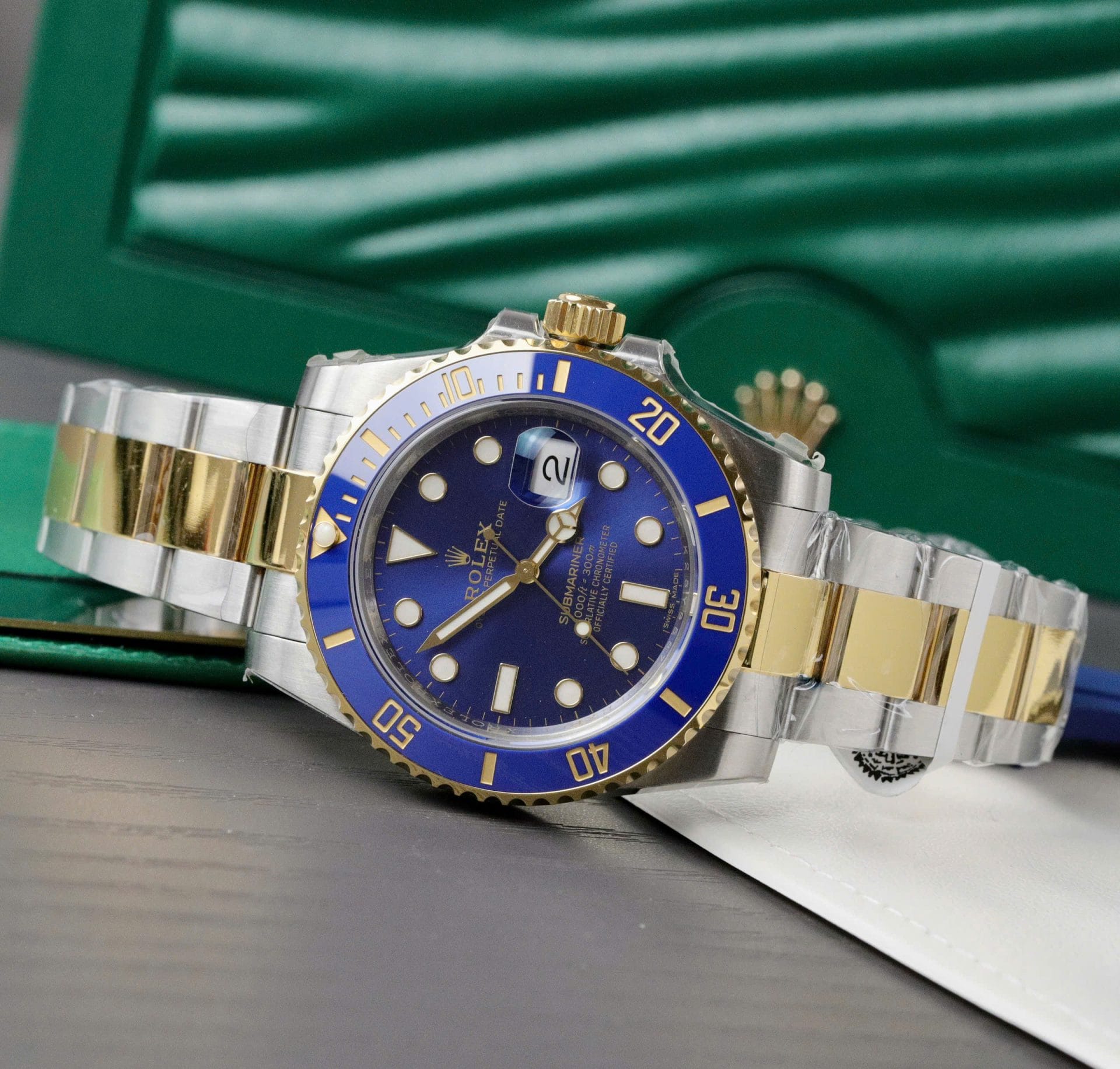 Rolex Submariner Dial Blue Super Clone Custom Gold Wrapped 40mm - Image 4