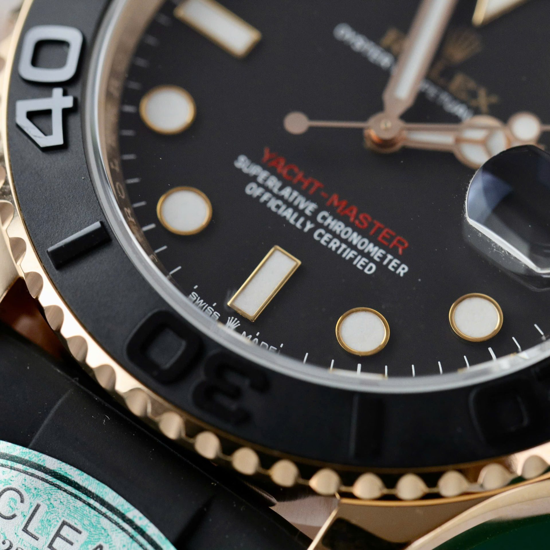 Rolex Yacht-Master 18K Rose Gold Case Super Clone Watch Black Dial 40mm - Image 7