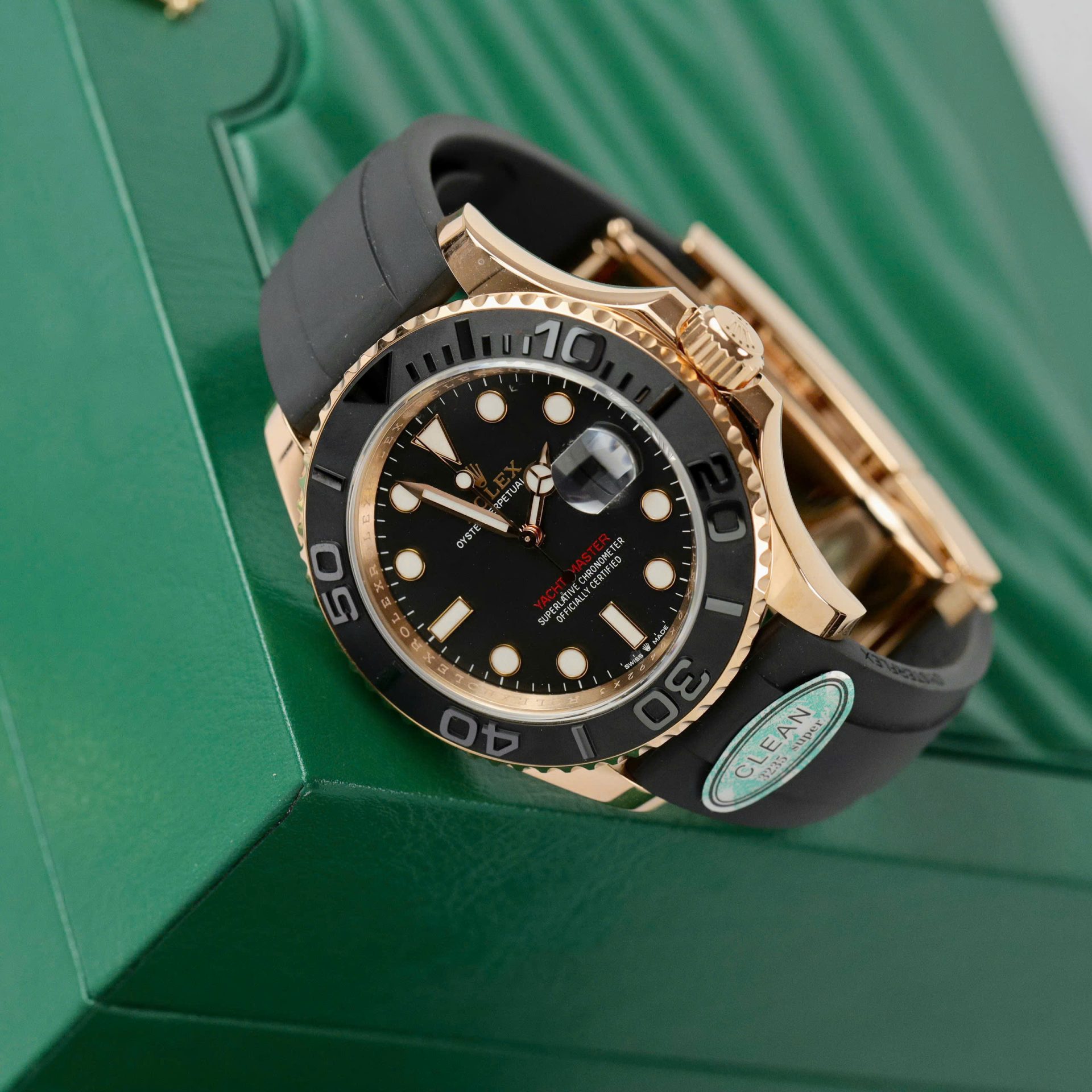 Rolex Yacht-Master 18K Rose Gold Case Super Clone Watch Black Dial 40mm - Image 5