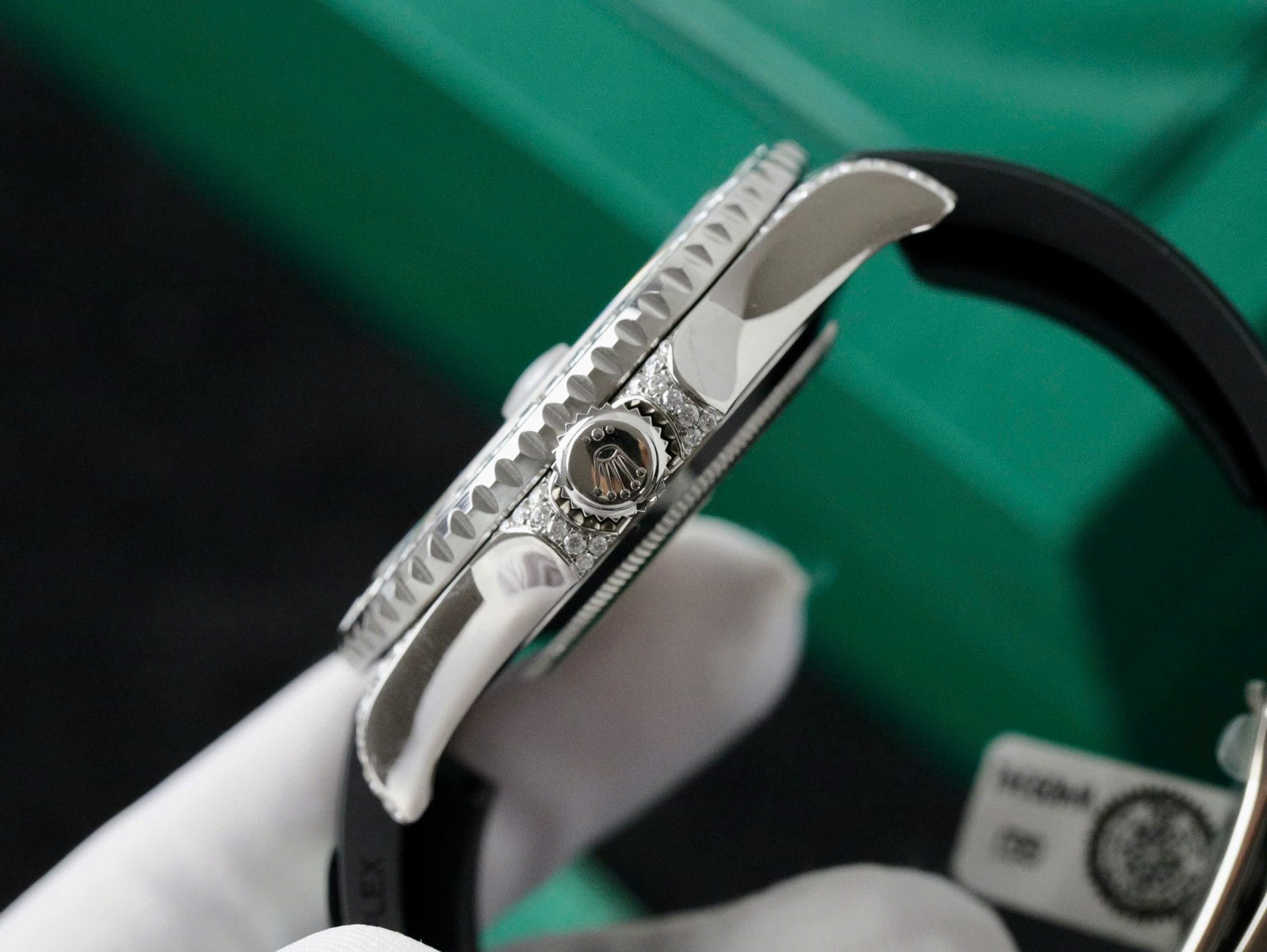 Rolex Yacht-Master Super Clone Watch Full Diamond Moissanite Rubber Strap 42mm - Image 7