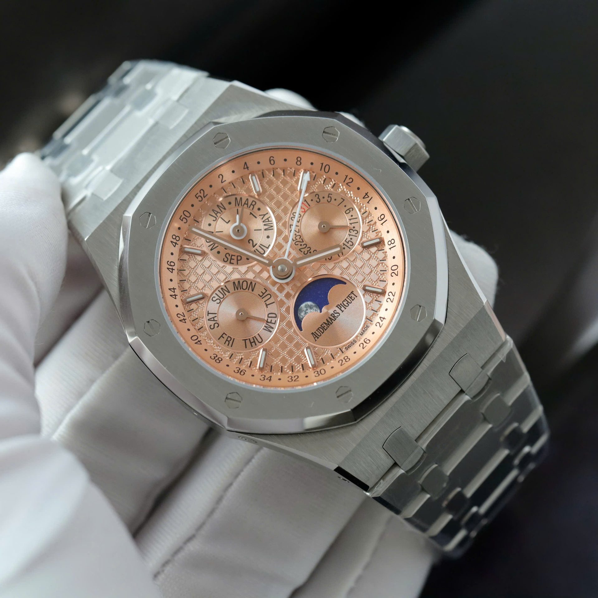 Audemars Piguet 26574 Super Clone Watches Salmon Dial Metal Wire 41mm - Image 3