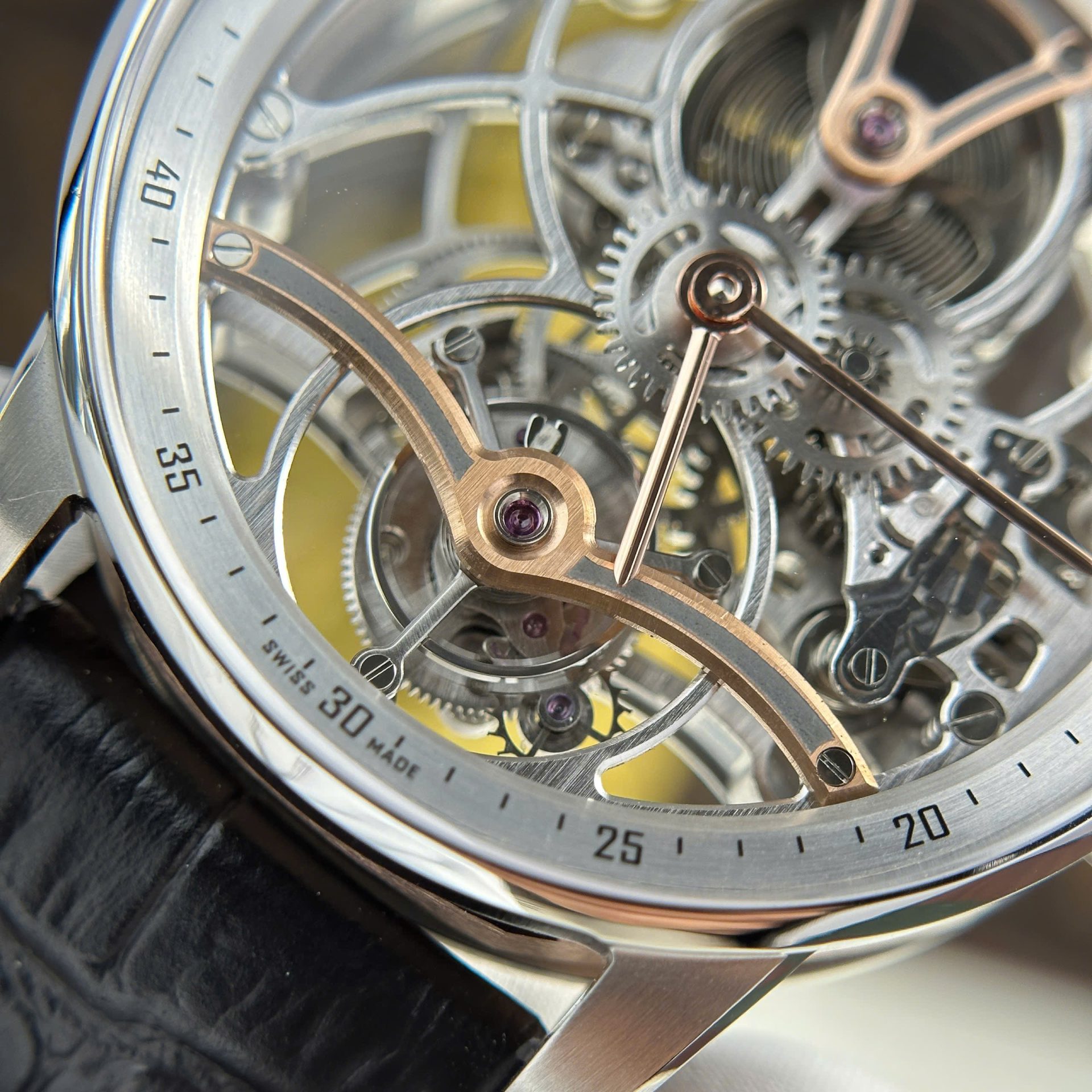 Audemars Piguet 26600 Tourbillon Openworked Super Clone Watch Leather Strap 41mm - Image 5