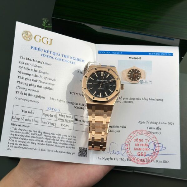 Dong Ho Audemars Piguet Royal Oak 15400 Che Tac Boc Vang That Mat Den ZF 41mm 6 1