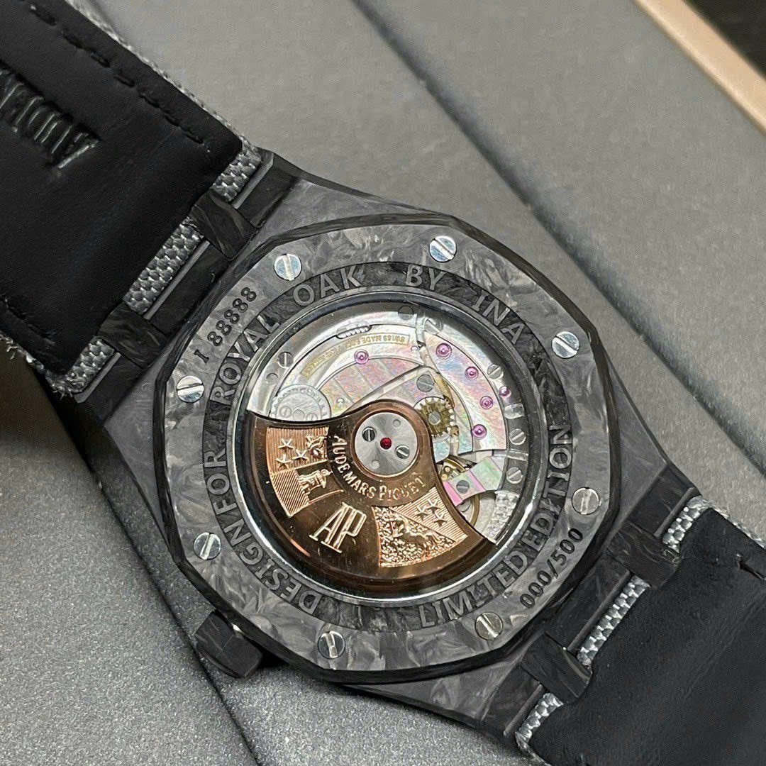 Audemars Piguet Super Clone Watch Royal Oak 15400 Carbon Dial Black 41mm - Image 9
