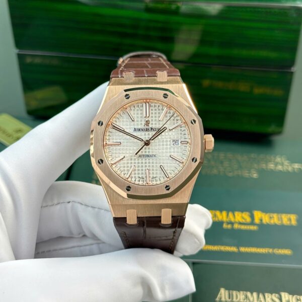 Dong Ho Audemars Piguet Royal Oak 15400 Fake 11 Ma Vang Hong Mat Trang Xuong IP 41mm 2 1